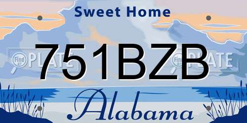 751BZB Alabama License Plate