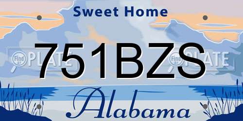 751BZS Alabama License Plate