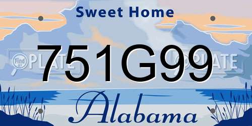 751G99 Alabama License Plate