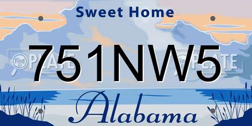 751NW5 Alabama License Plate