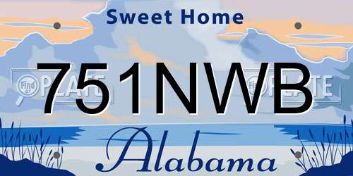 751NWB Alabama License Plate