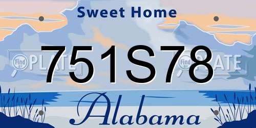 751S78 Alabama License Plate