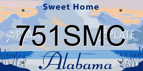 751SMC Alabama License Plate