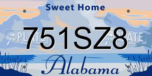 751SZ8 Alabama License Plate