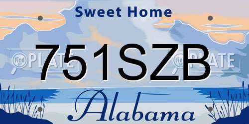 751SZB Alabama License Plate