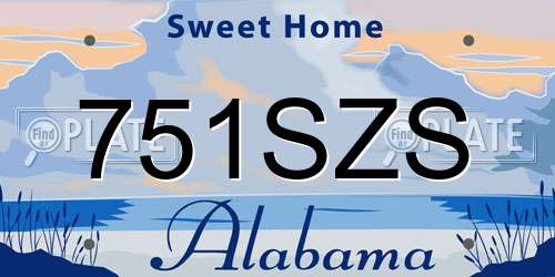 751SZS Alabama License Plate