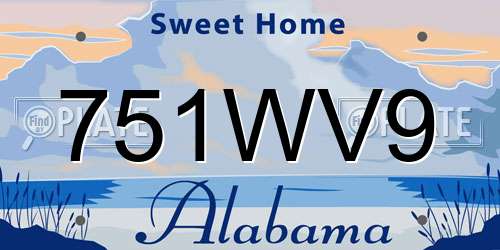 751WV9 Alabama License Plate