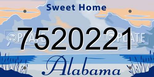 7520221 Alabama License Plate