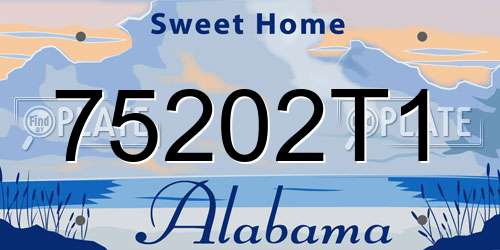 75202T1 Alabama License Plate