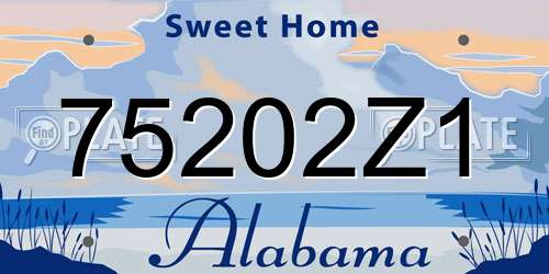 75202Z1 Alabama License Plate