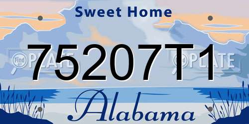 75207T1 Alabama License Plate