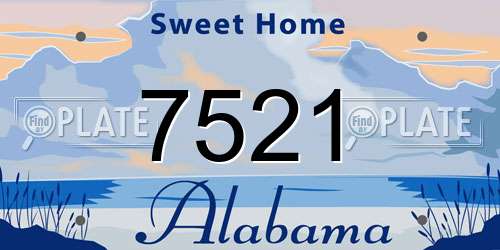 7521 Alabama License Plate