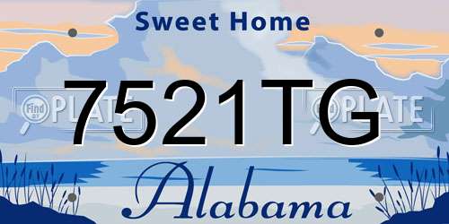7521TG Alabama License Plate