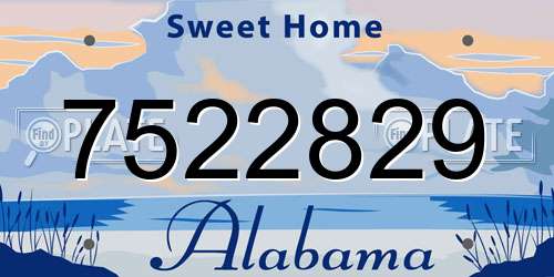 7522829 Alabama License Plate