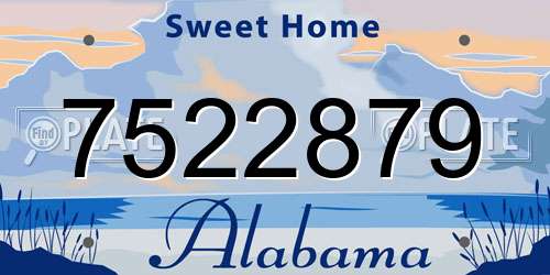 7522879 Alabama License Plate