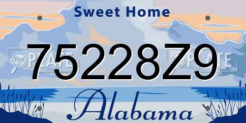 75228Z9 Alabama License Plate