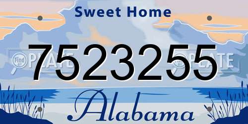 7523255 Alabama License Plate