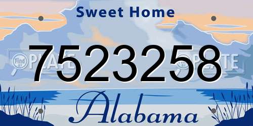 7523258 Alabama License Plate
