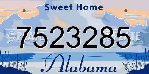 7523285 Alabama License Plate