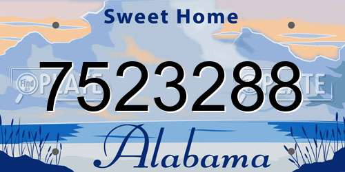 7523288 Alabama License Plate