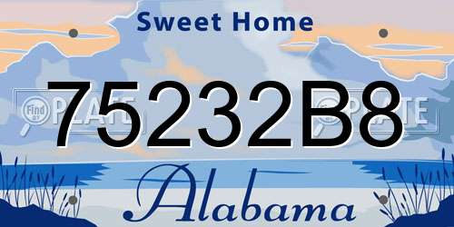 75232B8 Alabama License Plate