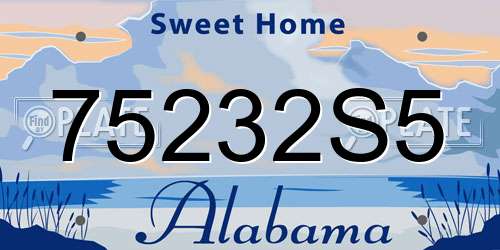75232S5 Alabama License Plate