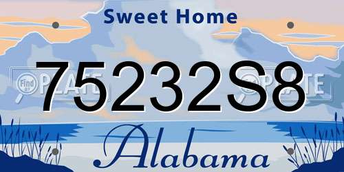 75232S8 Alabama License Plate