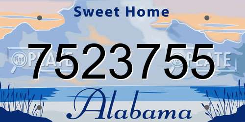 7523755 Alabama License Plate