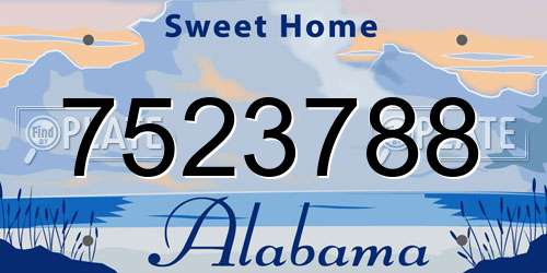 7523788 Alabama License Plate