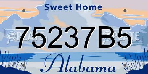 75237B5 Alabama License Plate