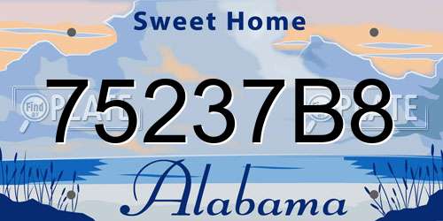75237B8 Alabama License Plate
