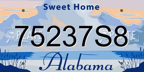 75237S8 Alabama License Plate