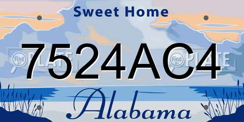 7524AC4 Alabama License Plate