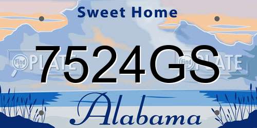 7524GS Alabama License Plate