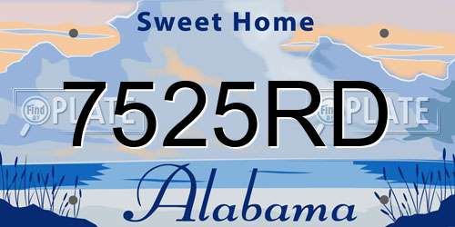 7525RD Alabama License Plate