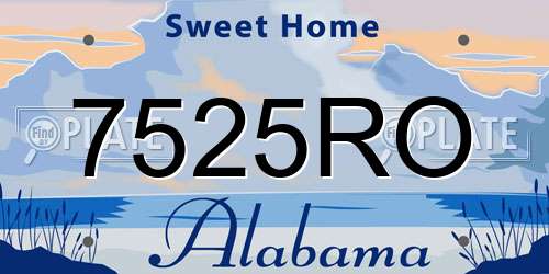 7525RO Alabama License Plate
