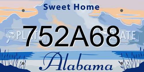 752A68 Alabama License Plate