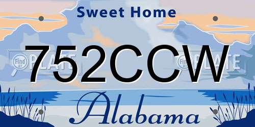 752CCW Alabama License Plate
