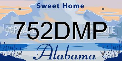 752DMP Alabama License Plate