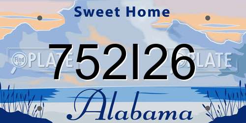 752I26 Alabama License Plate