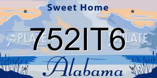 752IT6 Alabama License Plate