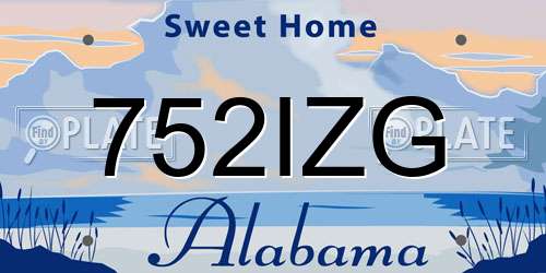 752IZG Alabama License Plate