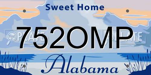 752OMP Alabama License Plate