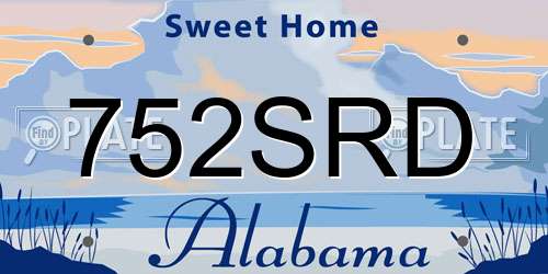 752SRD Alabama License Plate