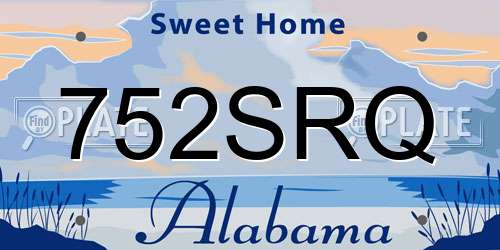 752SRQ Alabama License Plate