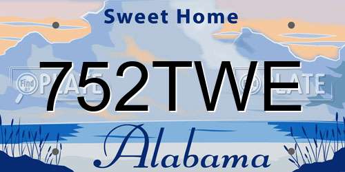 752TWE Alabama License Plate