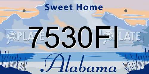 7530FI Alabama License Plate