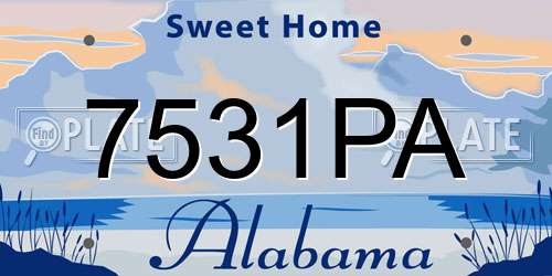 7531PA Alabama License Plate