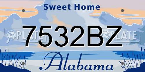 7532BZ Alabama License Plate