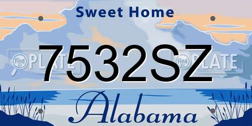 7532SZ Alabama License Plate